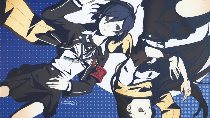Two anime characters in dynamic pose