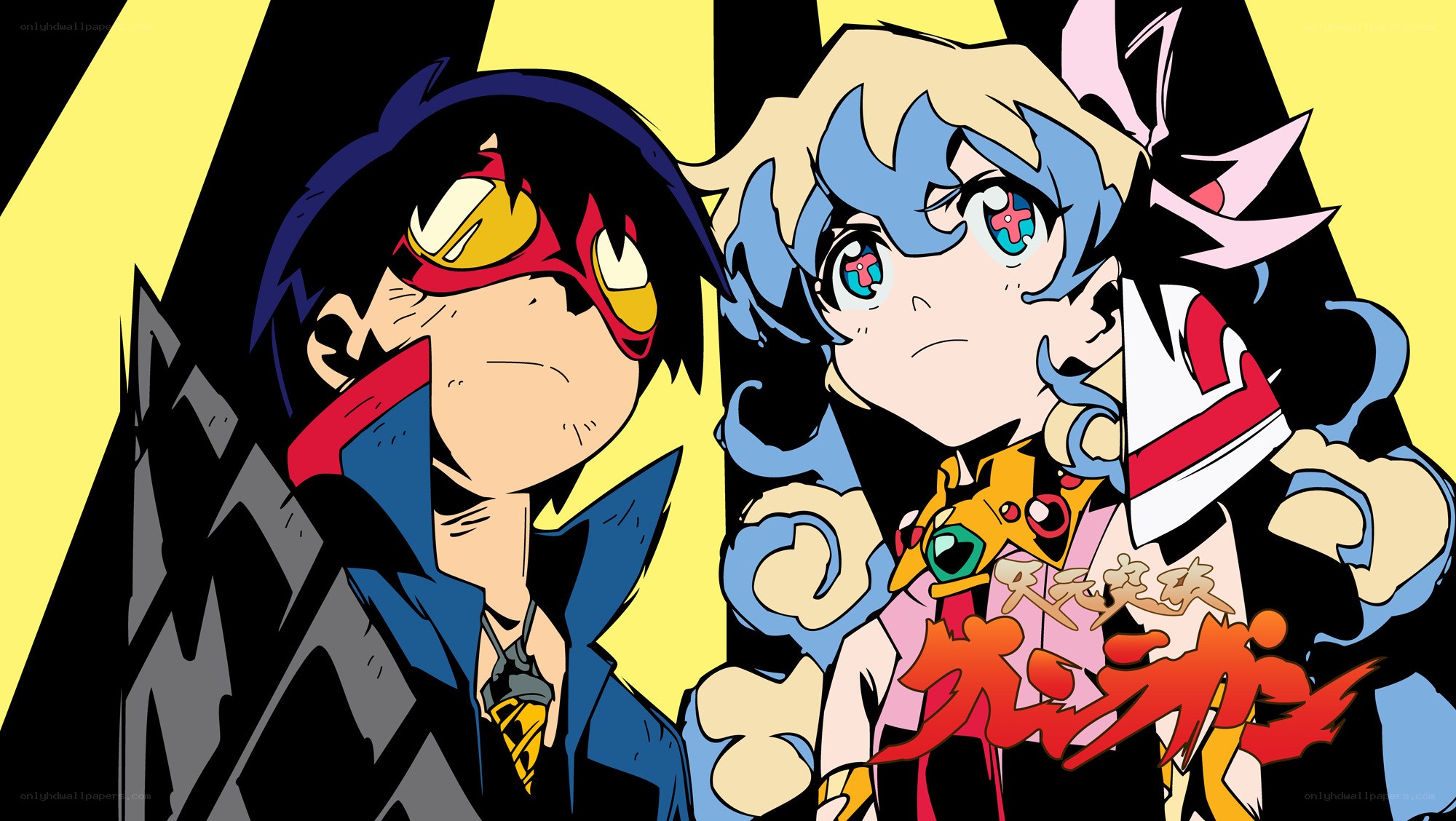 Two anime characters in dynamic pose