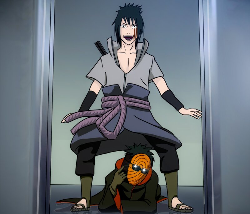 Two Anime Characters in Elevator