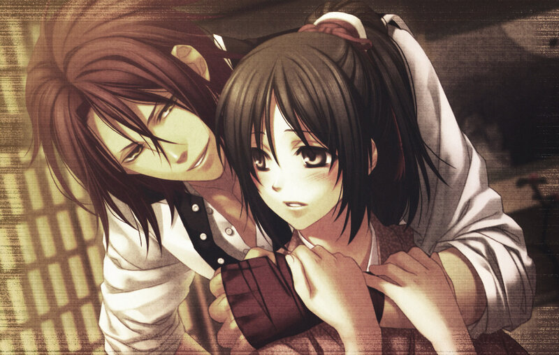 Two Anime Characters in Embrace
