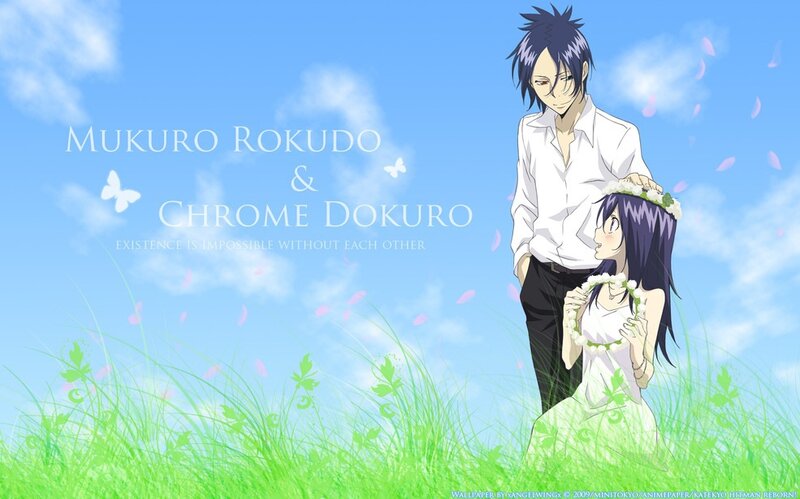 Two Anime Characters in Field — Blue, Serene, Afternoon