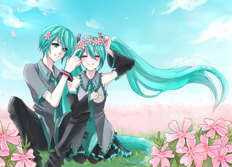 Two Anime Characters in Field — Cyan