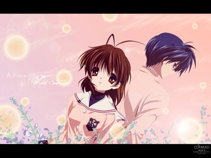 Two Anime Characters in Field — Pink