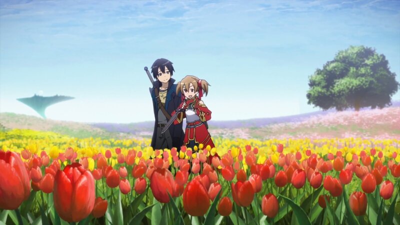 Two Anime Characters in Field — Red, Serene