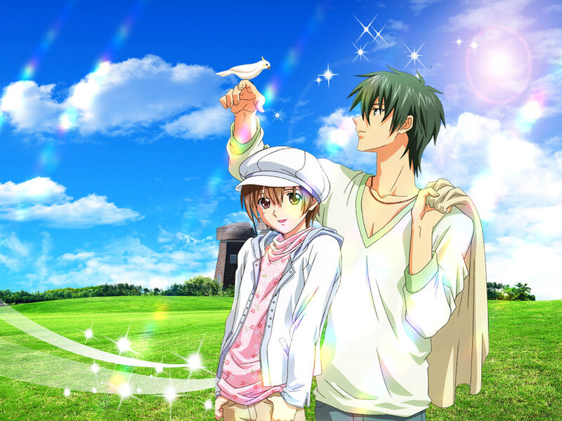 Two Anime Characters in Field