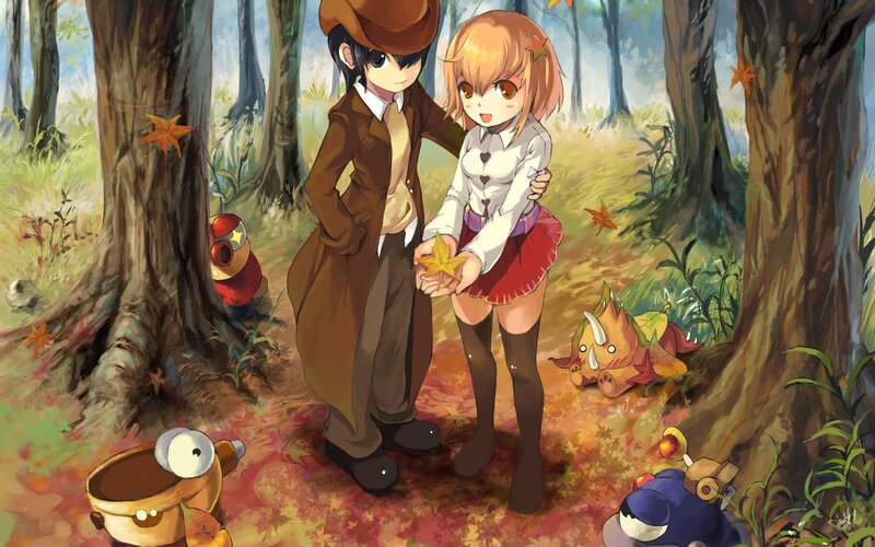Two Anime Characters in Forest — Brown
