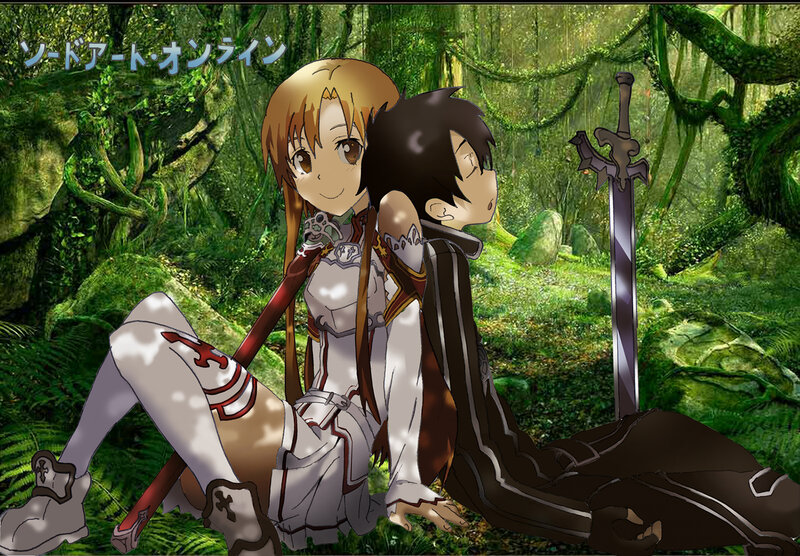 Two Anime Characters in Forest — Green, Peaceful