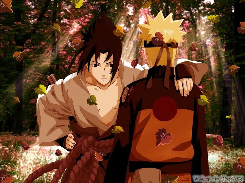 Two Anime Characters in Forest — Orange, Peaceful