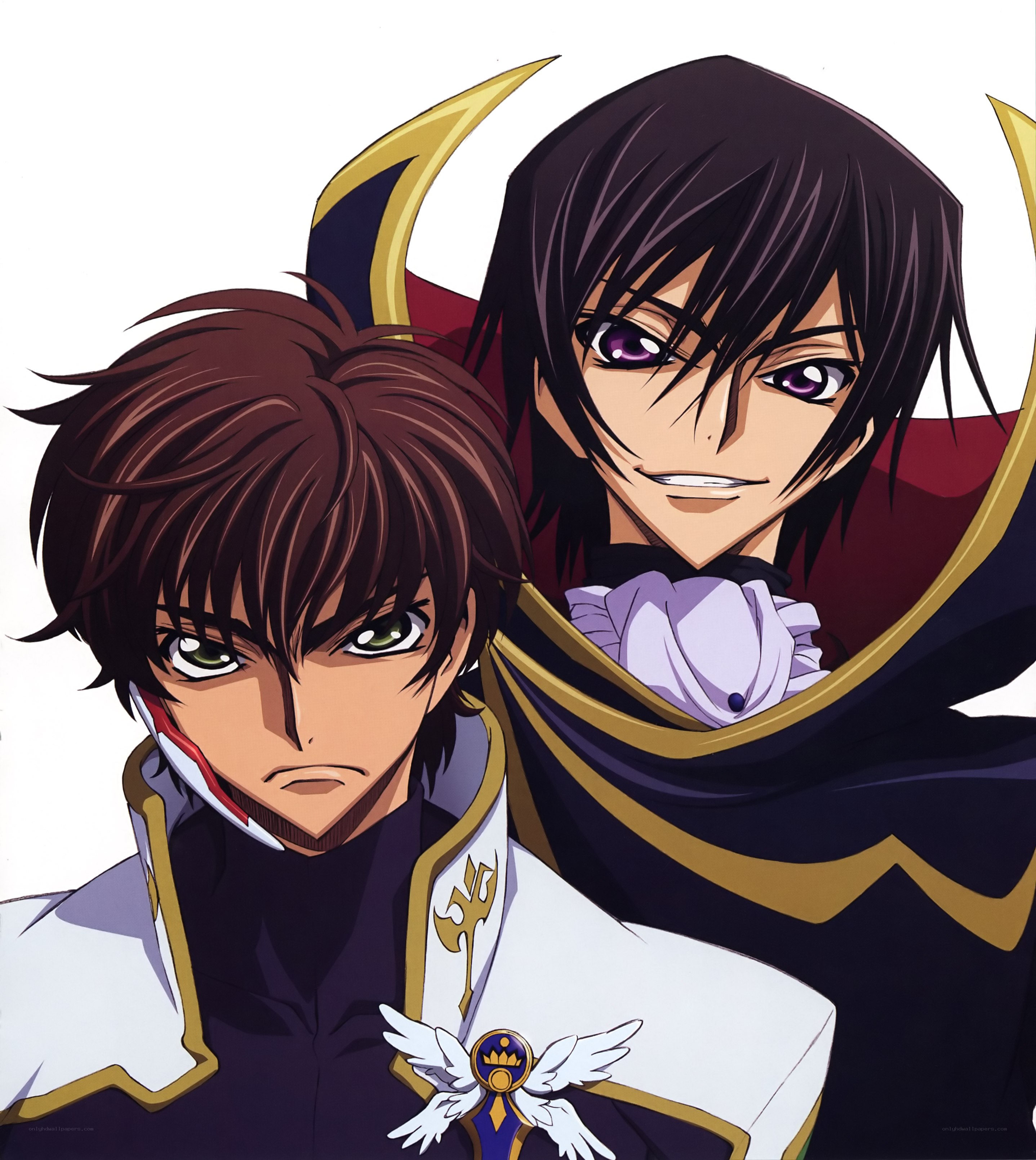 Two anime characters in formal attire