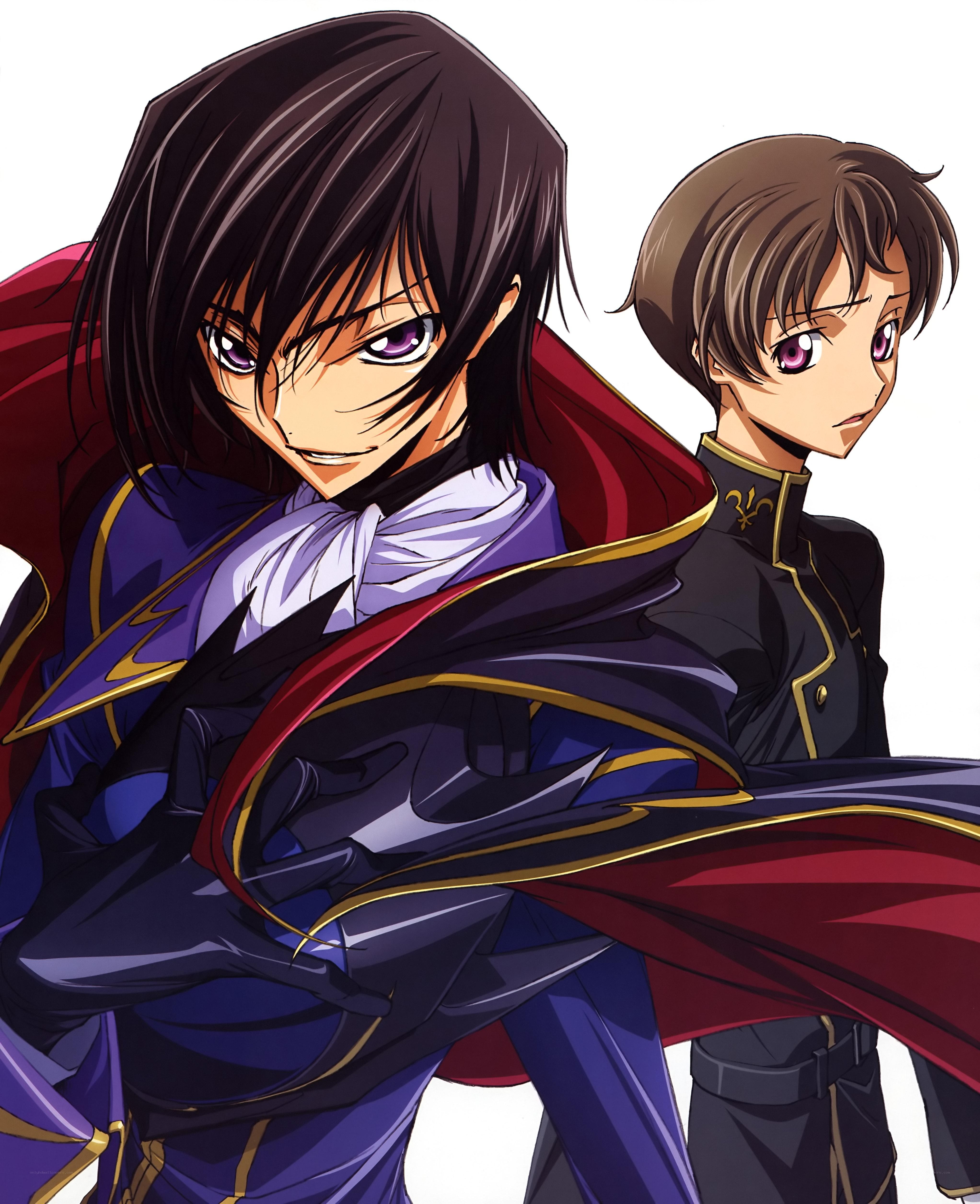 Two anime characters in formal attire
