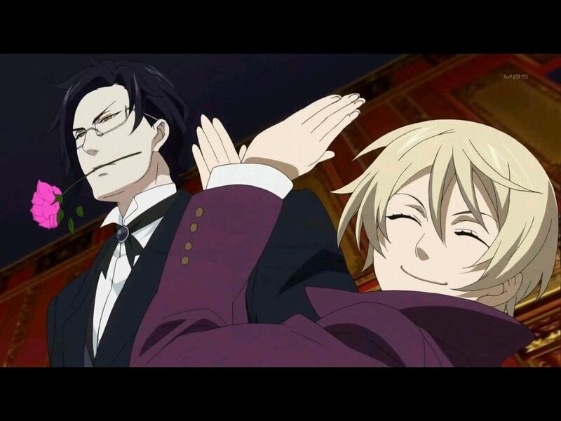 Two anime characters in formal wear