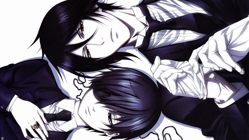 two anime characters in formal wear