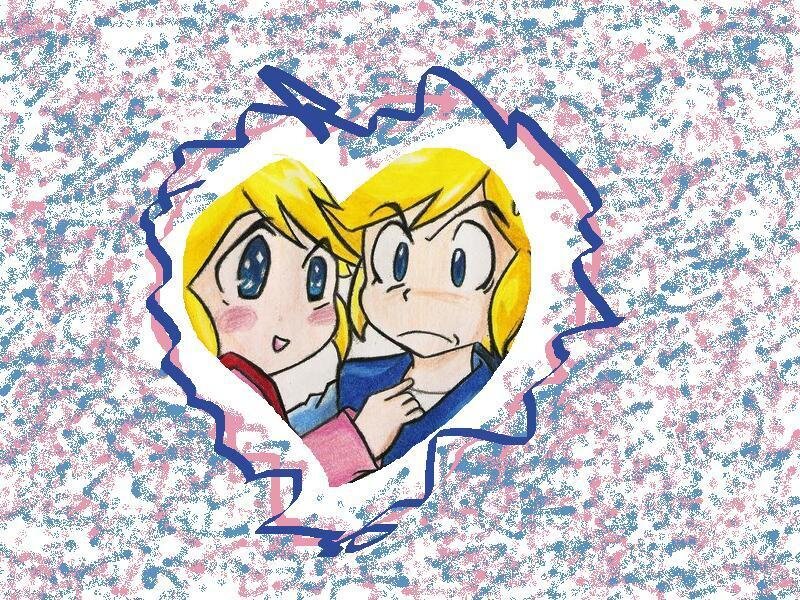Two Anime Characters in Heart