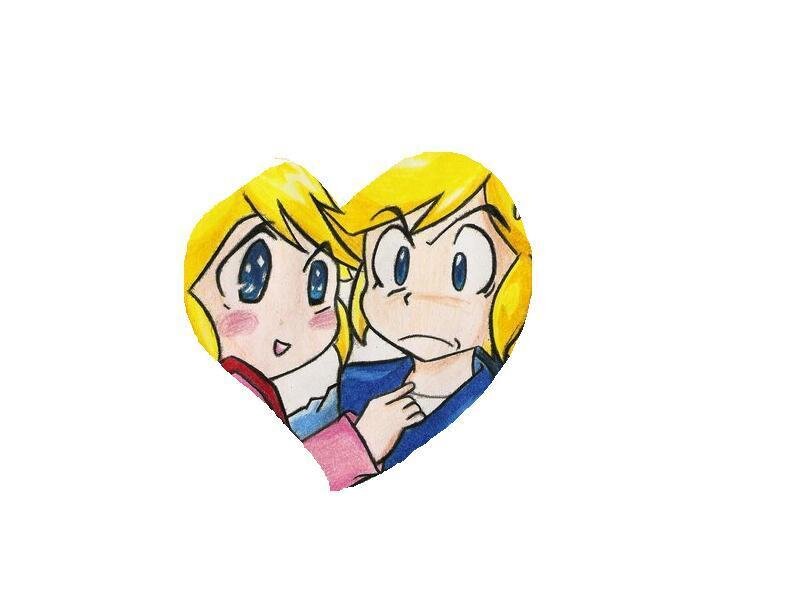 Two Anime Characters in Heart — Yellow