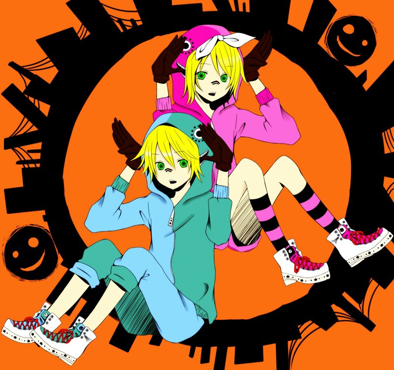Two anime characters in hoodies