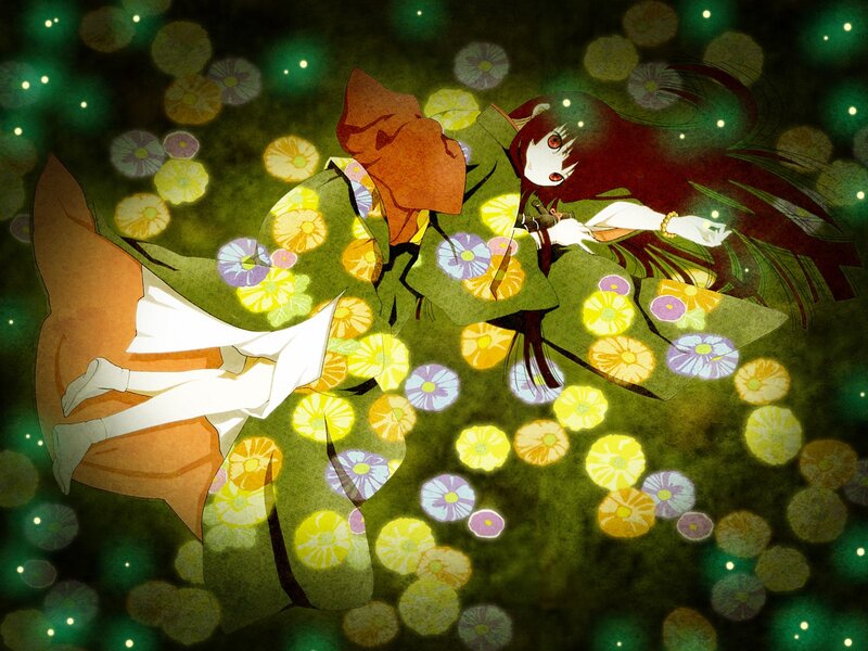 Two Anime Characters in Kimono — Green
