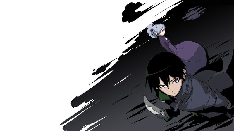 Two Anime Characters in Motion — Black, Dramatic, Sword