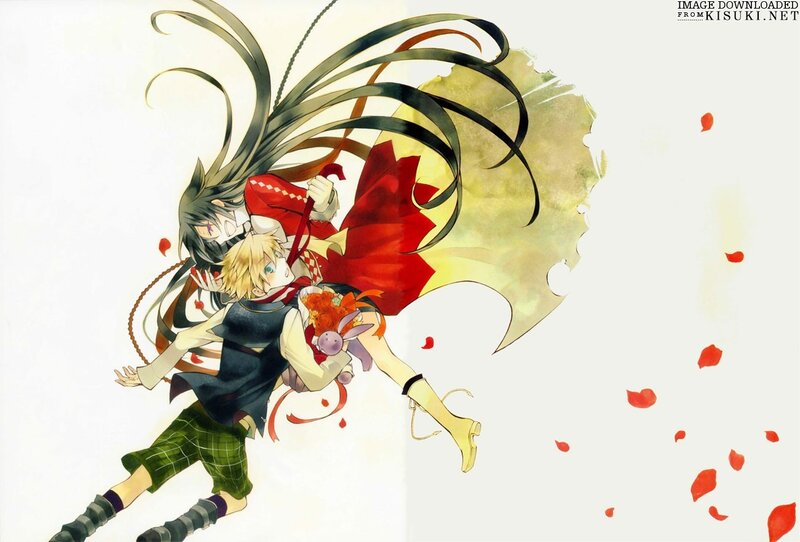 Two Anime Characters in Motion — White, Dramatic
