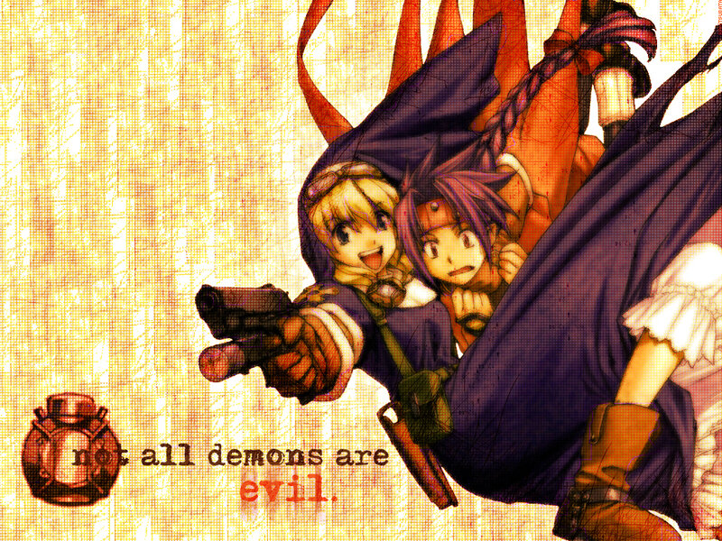 Two Anime Characters in Motion — Yellow, Dynamic, Gun