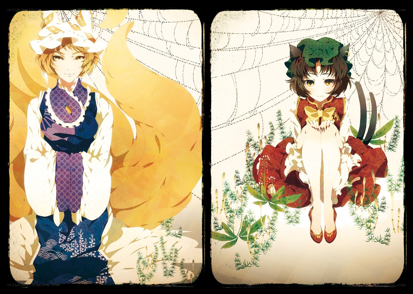 Two anime characters in nature