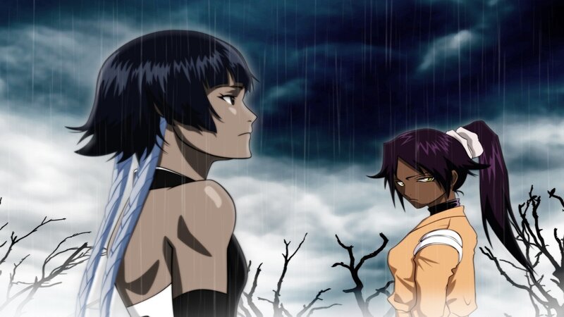 Two Anime Characters in Rain — Blue