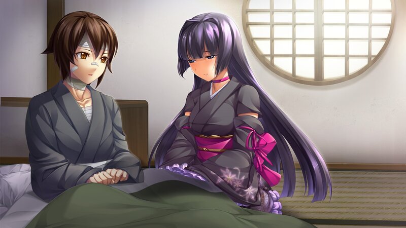 Two Anime Characters in Room — Purple