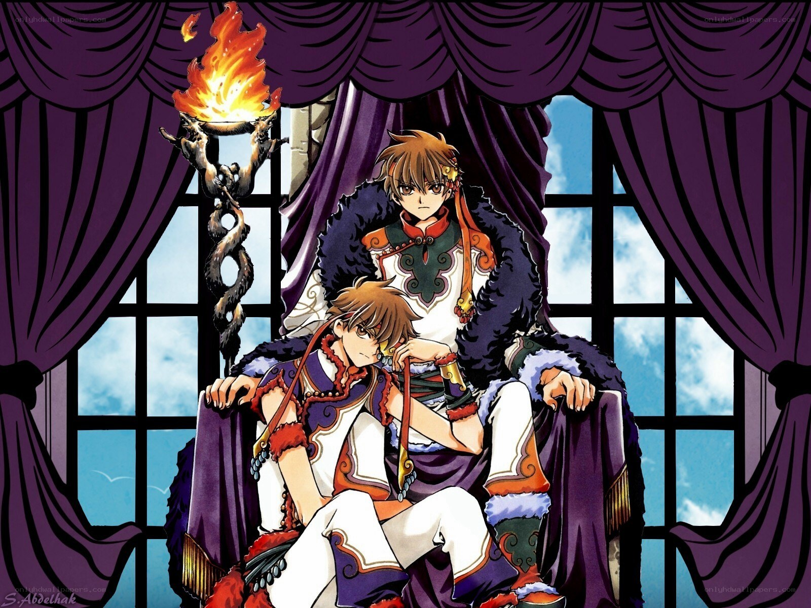 Two anime characters in royal attire
