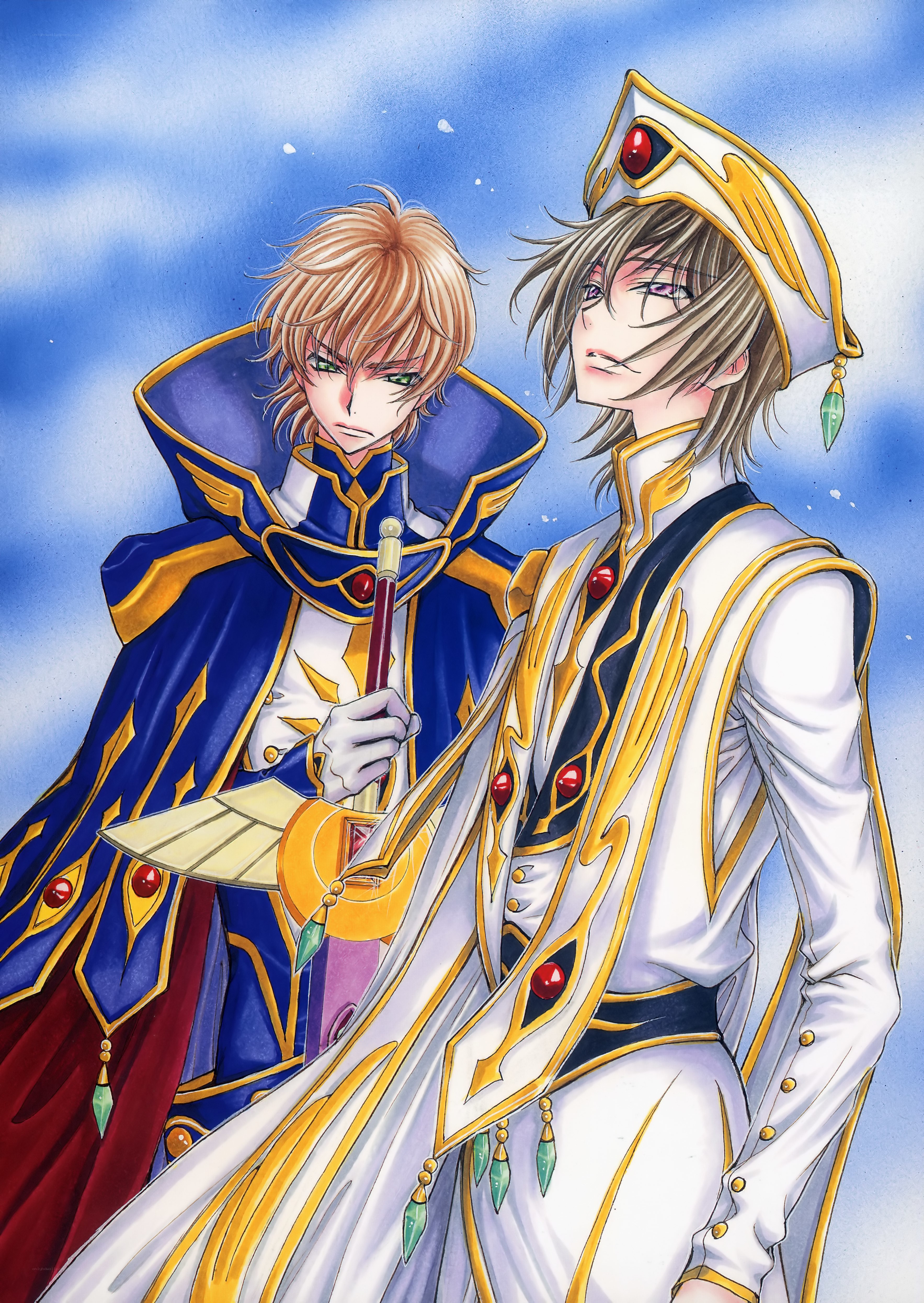 Two anime characters in royal attire