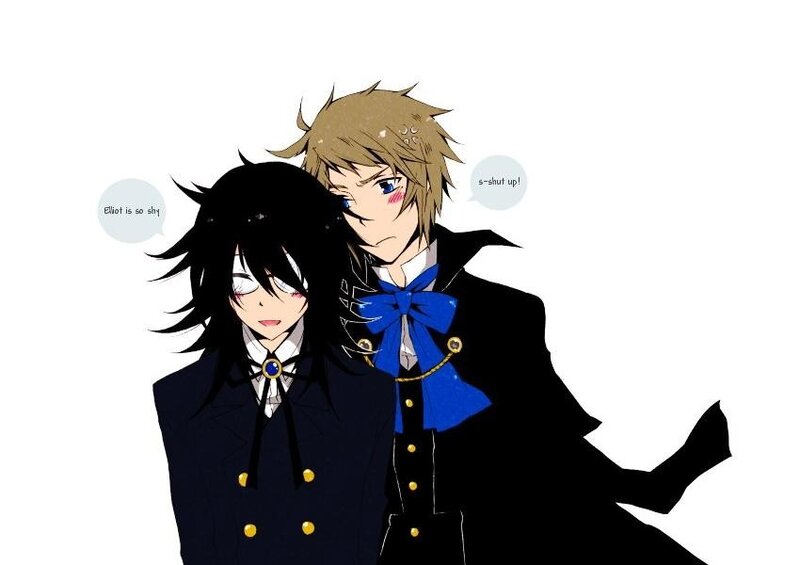 two anime characters in school uniforms