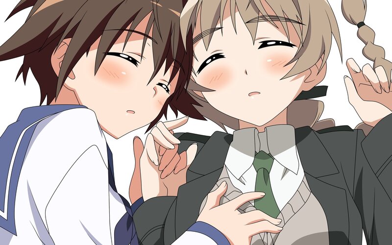 two anime characters in school uniforms