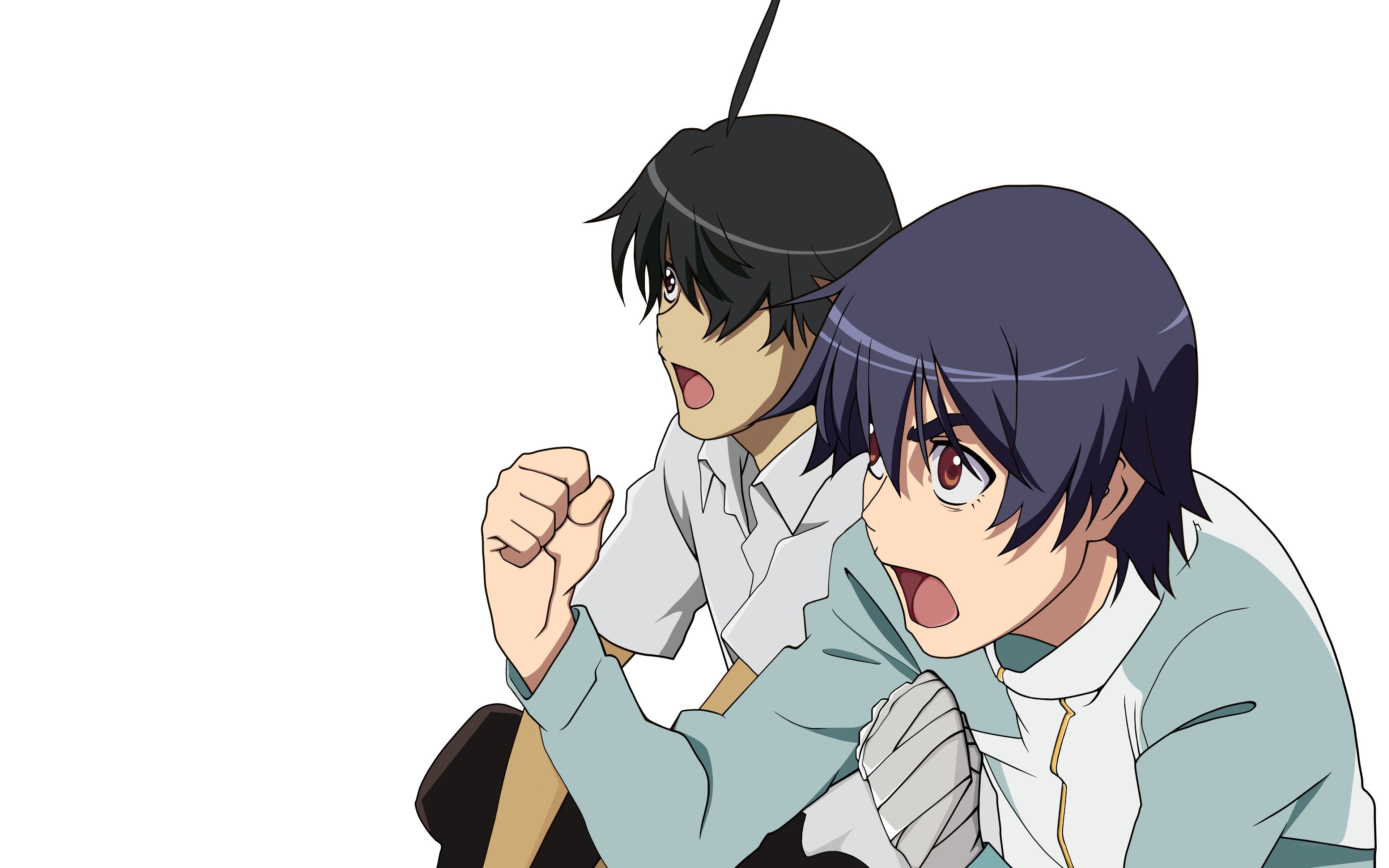two anime characters in shock