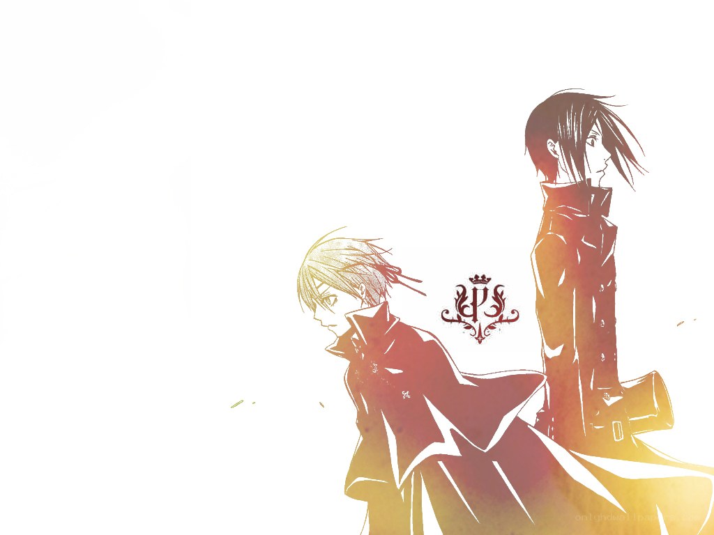 two anime characters in silhouette