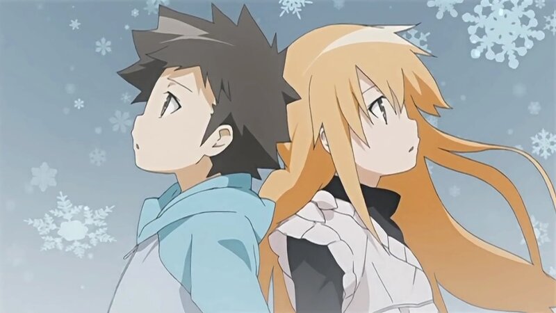 Two Anime Characters in Snow — Blue, Calm, Winter