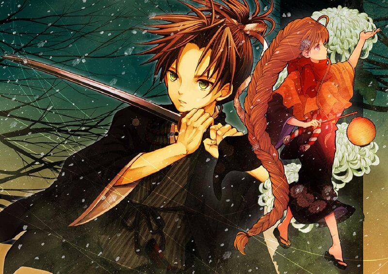 Two Anime Characters in Snow — Brown