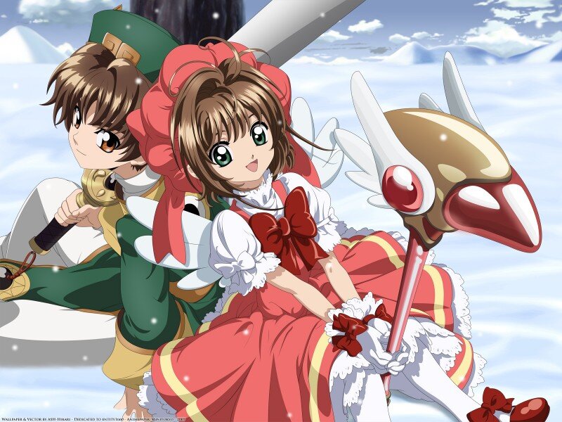 Two Anime Characters in Snow — Red