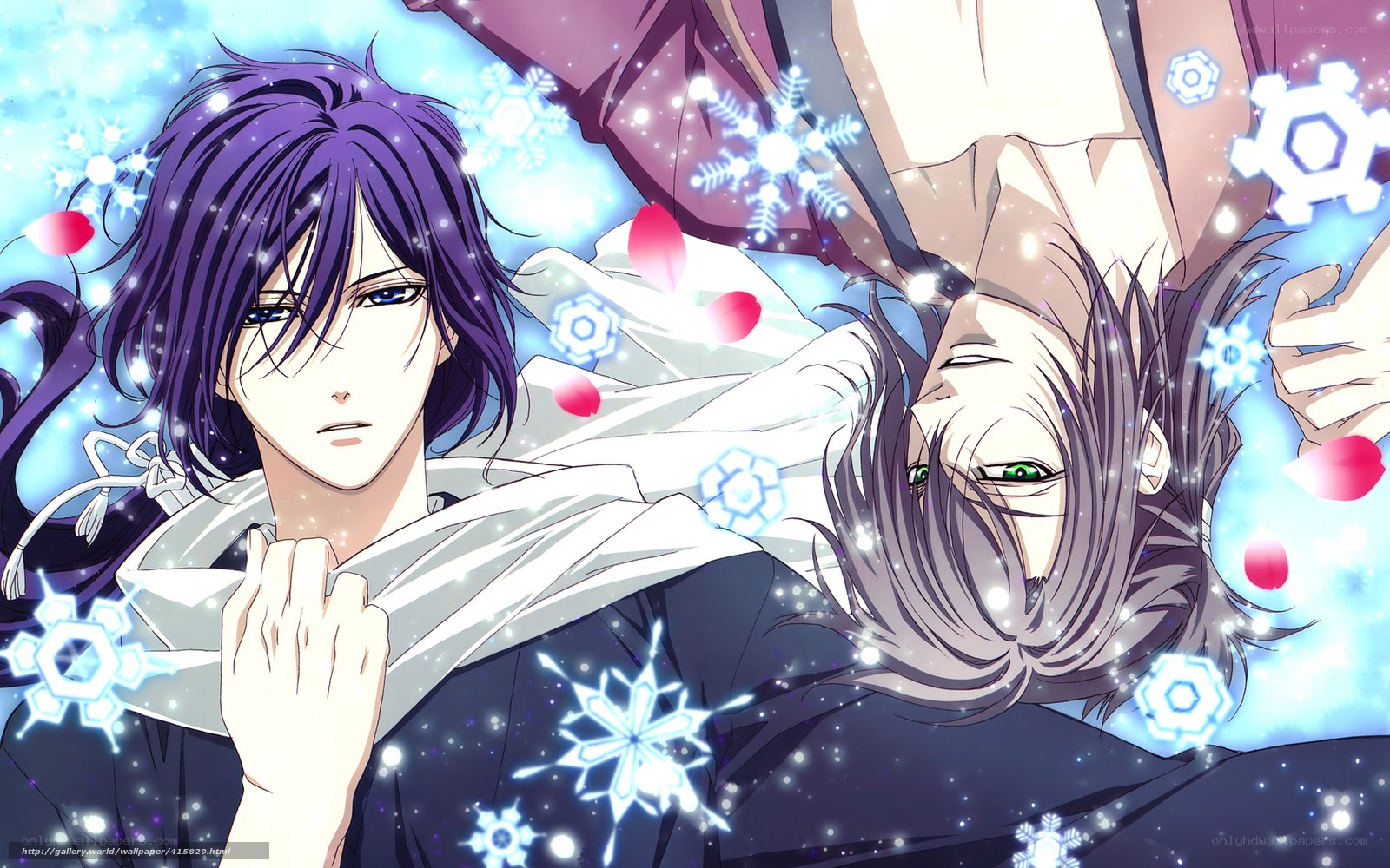 Two anime characters in snow