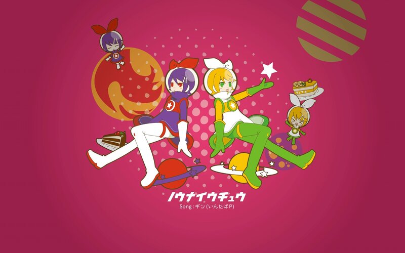Two Anime Characters in Space — Pink