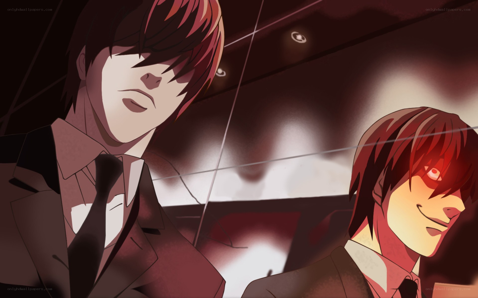 two anime characters in suits