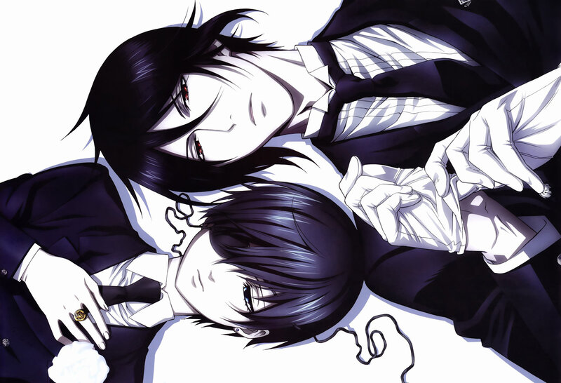 Two anime characters in suits