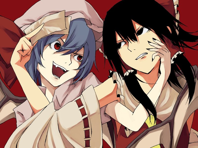 two anime characters in traditional attire