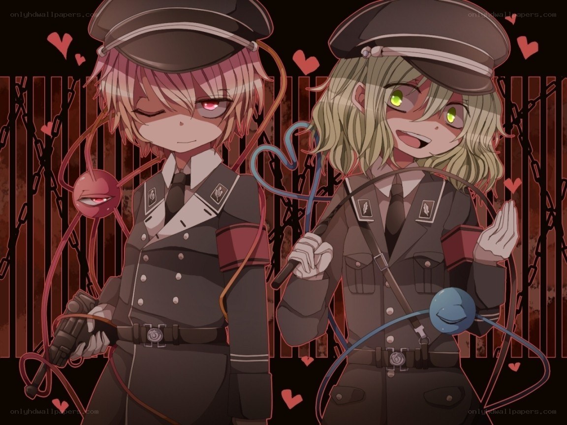 Two anime characters in uniform
