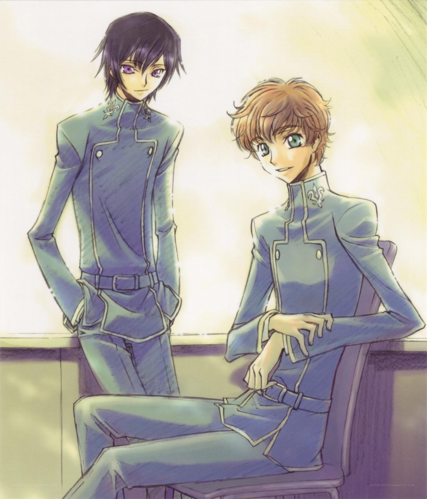 Two anime characters in uniform