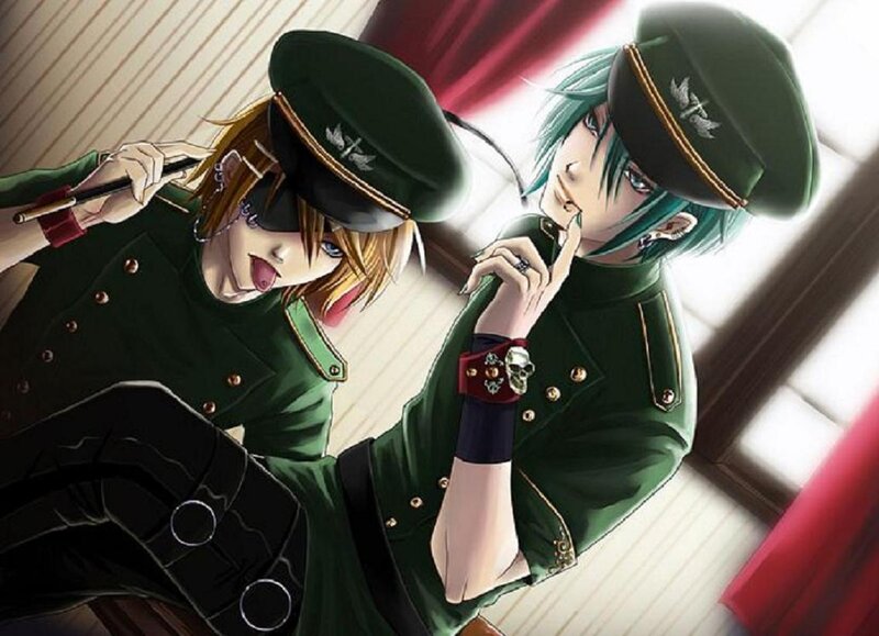 Two Anime Characters in Uniform — Green