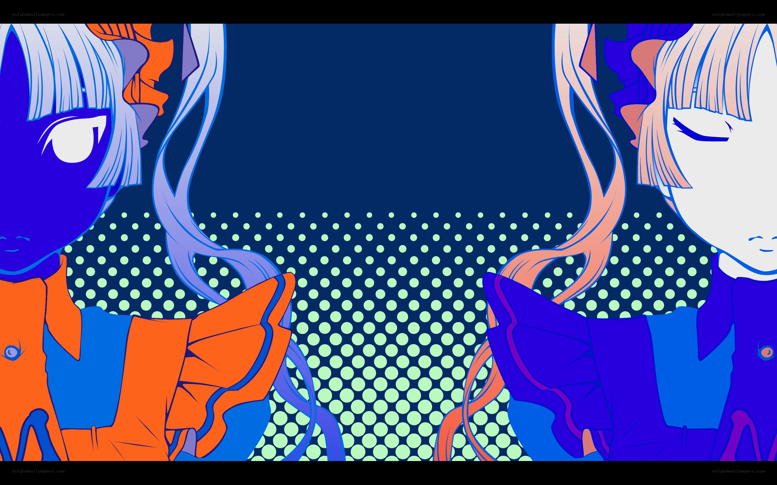 two anime characters in vibrant colors