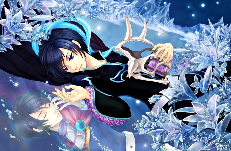Two Anime Characters in Water — Blue, Dreamy