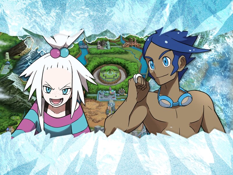 Two Anime Characters in Water — Blue, Playful