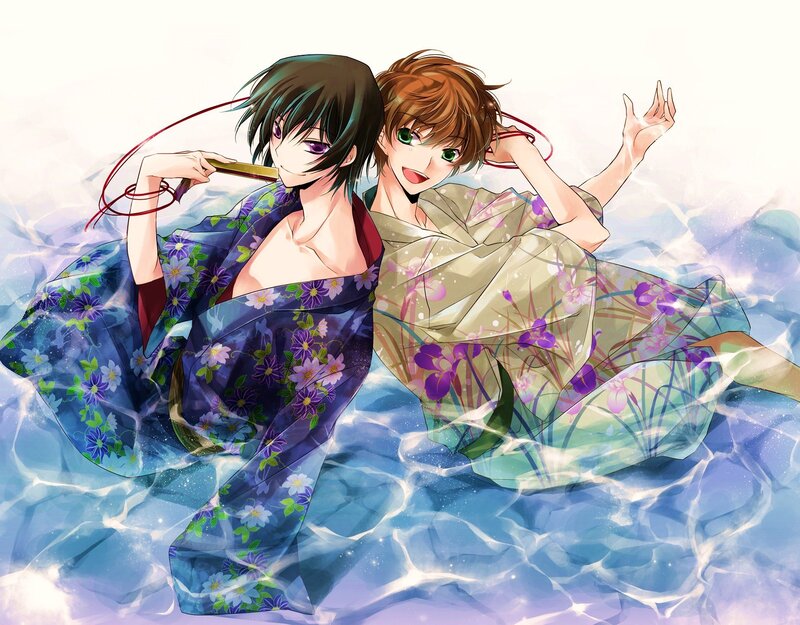 Two Anime Characters in Water
