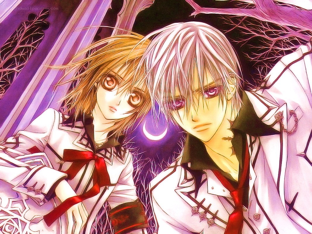 Two anime characters in white uniforms