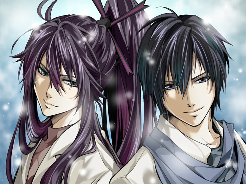 two anime characters in winter