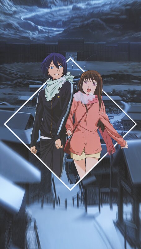 Two Anime Characters in Winter — Blue, Cold